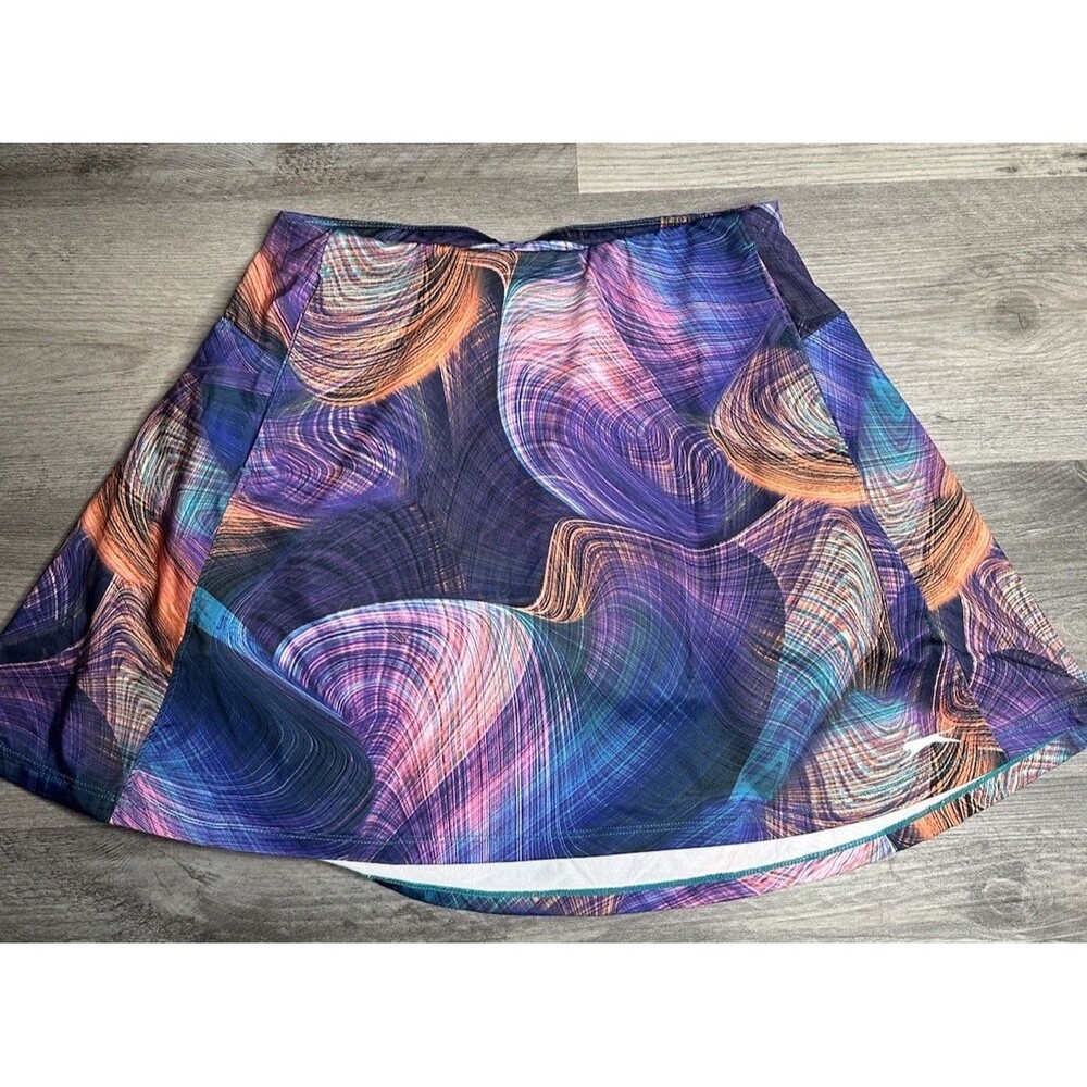 Slazenger Multicolor Lights Printed Mid Rise Golf Skort XS